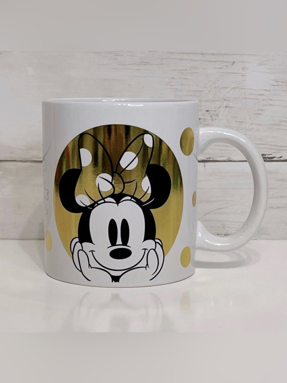 NEW Walt Disney Minnie Mouse Coffee Mug 20 oz Galerie White & Gold FIRM